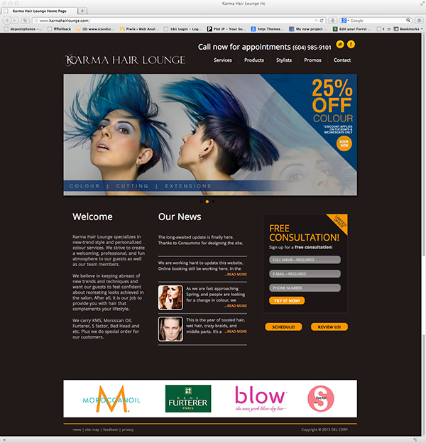 Karma Hair Lounge Website Development
